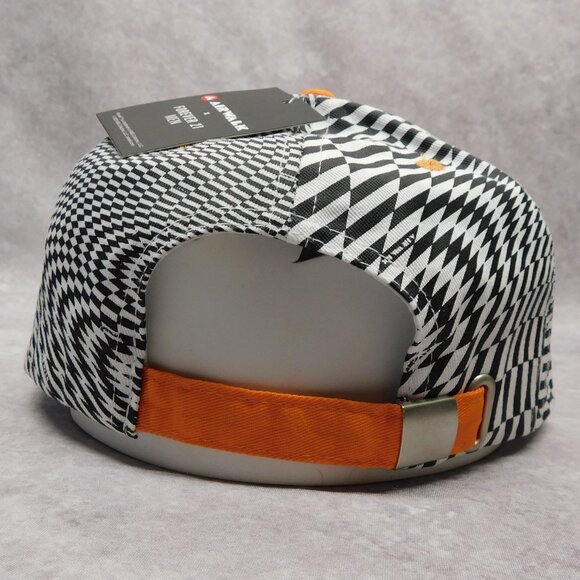Airwalk Forever 21 Checkered Hat Adjustable Black White Flat Orange Brimmed Cap - Picture 5 of 8